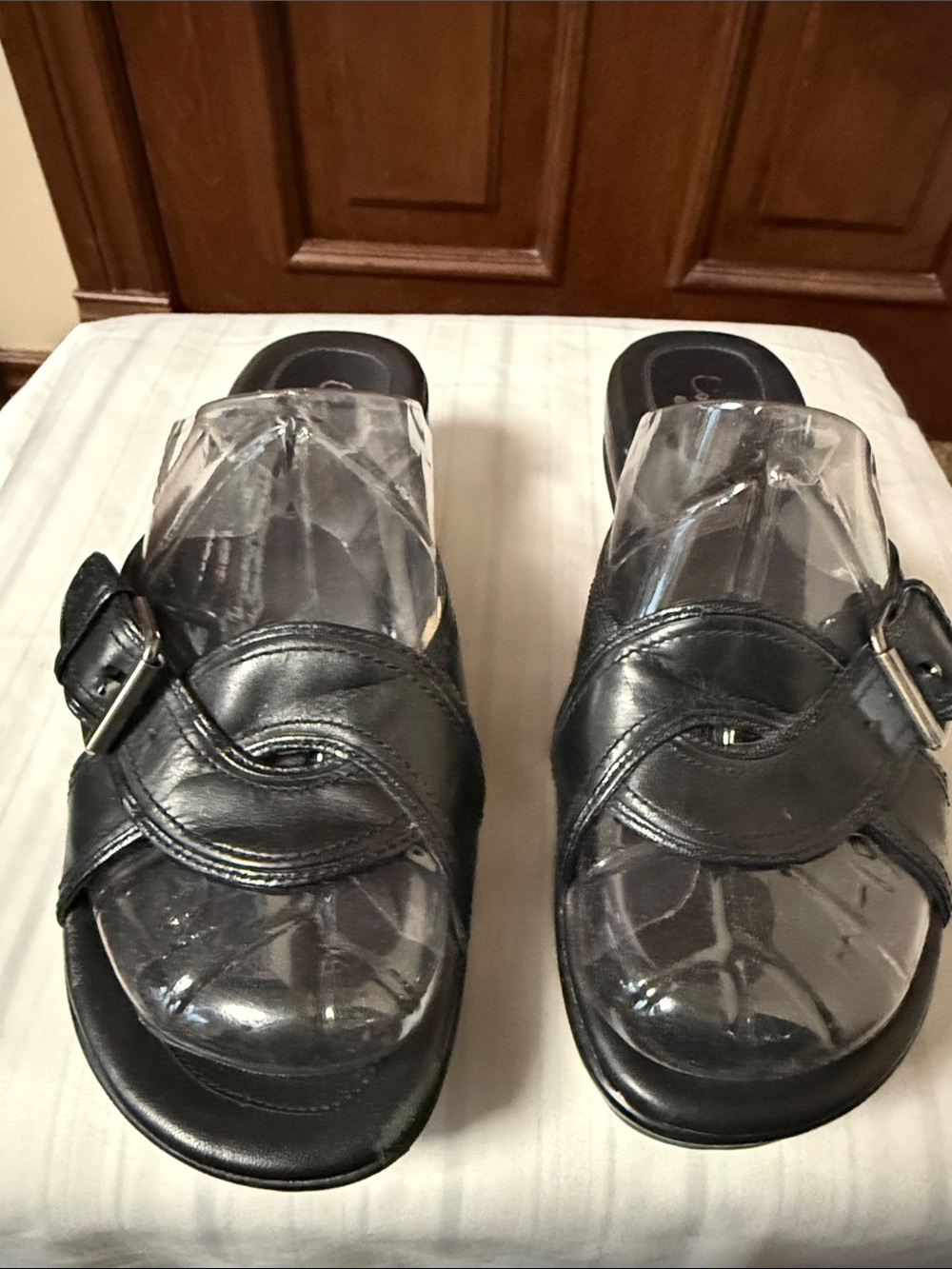 Cole Haan Black Leather Slide Sandals